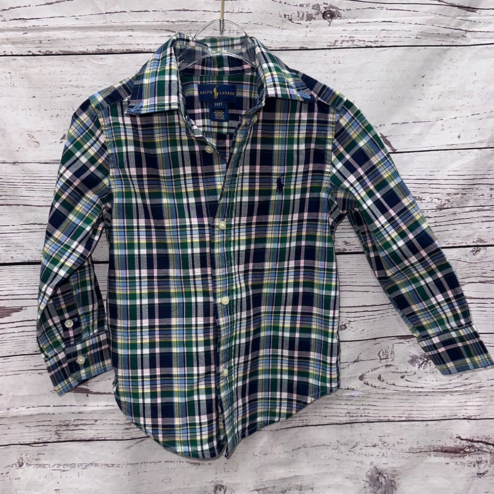 Ralph Lauren Boys Plaid Button-Down Shirt Size 2/2T